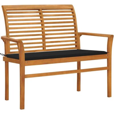 VidaXL Gartentisch - Teakholz - Schwarze Kissen - Gartenmöbel VidaXL Gartentisch - Teakholz - Schwarze Kissen - Gartenmöbel