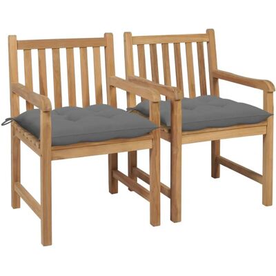 VidaXL Outdoor Chair - Grau - Teak - Gartenmöbel VidaXL Outdoor Chair - Grau - Teak - Gartenmöbel