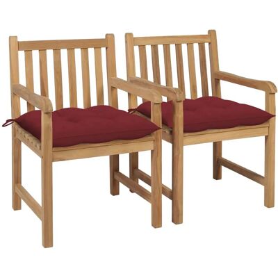 VidaXL Gartenstuhl - Teak Rot - 2 Stück VidaXL Gartenstuhl - Teak Rot - 2 Stück