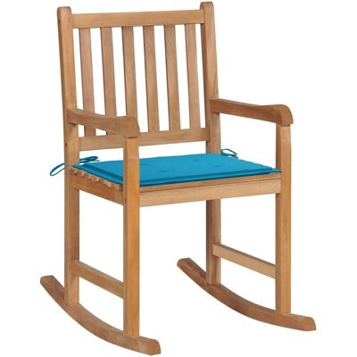 vidaXL Gartenstuhl - Teak Blau - Bequemer Schaukelstuhl vidaXL Gartenstuhl - Teak Blau - Bequemer Schaukelstuhl