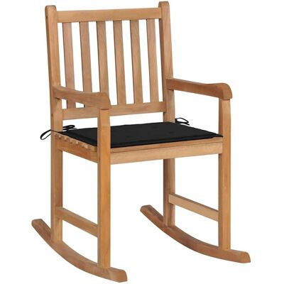 VidaXL Gartensessel - Teak Schwarz - Gepolsterter Sitz VidaXL Gartensessel - Teak Schwarz - Gepolsterter Sitz