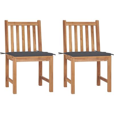 VidaXL Gartenstühle-Set - Teak Anthrazit - Wetterfest Langlebig VidaXL Gartenstühle-Set - Teak Anthrazit - Wetterfest Langlebig
