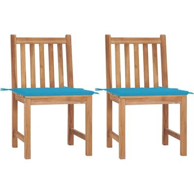 vidaXL Gartensessel Teak Blau - Gartenmöbel vidaXL Gartensessel Teak Blau - Gartenmöbel