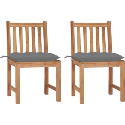 vidaXL Gartensessel - Teak Grau - 2er Set - Gartenmöbel vidaXL Gartensessel - Teak Grau - 2er Set - Gartenmöbel