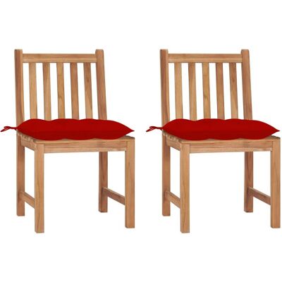 vidaXL Outdoor Chair - Teak Rot - Wetterfest & Mit Kissen vidaXL Outdoor Chair - Teak Rot - Wetterfest & Mit Kissen