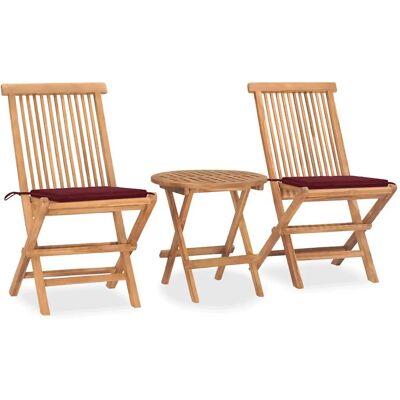 vidaXL Gartenmöbelset - Klappbar Teakholz - Rot vidaXL Gartenmöbelset - Klappbar Teakholz - Rot