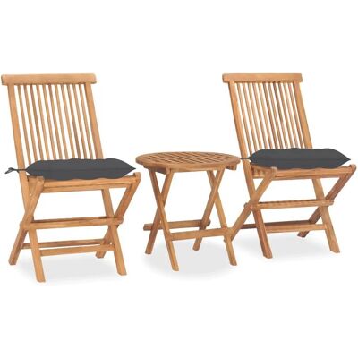 vidaXL Gartenmöbel-Set - Teak, Faltbar, Kissen vidaXL Gartenmöbel-Set - Teak, Faltbar, Kissen