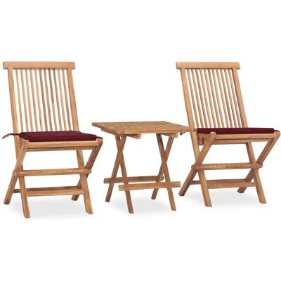 vidaXL Gartenset - Teak, Klappbar, Kissen vidaXL Gartenset - Teak, Klappbar, Kissen