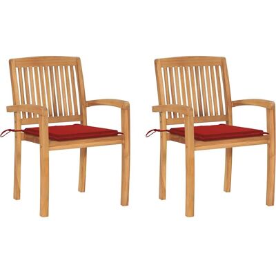 vidaXL Gartenstühle mit Kissen - Vintage Stil - Robustes Teak vidaXL Gartenstühle mit Kissen - Vintage Stil - Robustes Teak