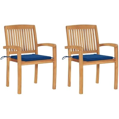 vidaXL Königsblau Teak Gartenstühle - Gartenmöbel vidaXL Königsblau Teak Gartenstühle - Gartenmöbel