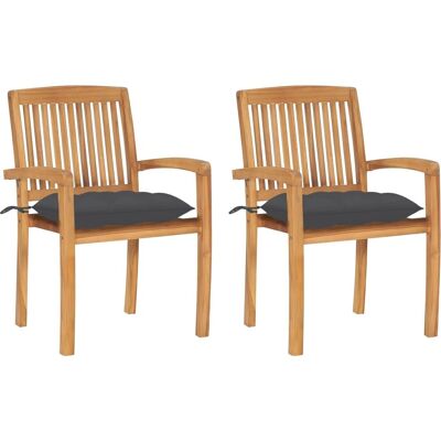 vidaXL Teak Gartenstühle Set - Kissen Inklusive - Innen/Außen vidaXL Teak Gartenstühle Set - Kissen Inklusive - Innen/Außen