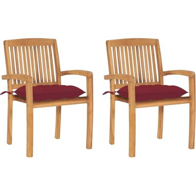 VIDAXL Teak Gartenstühle - Rot Tinto - Garteneinrichtung VIDAXL Teak Gartenstühle - Rot Tinto - Garteneinrichtung