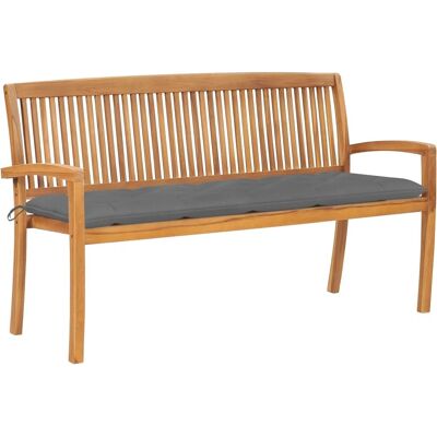 Maisonchic Teak Havebænk med Pude - 159cm - Udendørs Møbler Maisonchic Teak Havebænk med Pude - 159cm - Udendørs Møbler