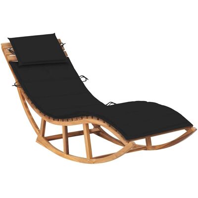 vidaXL Gartenstuhl - Teak Schwarz - Lounge, Schwingung, Garten vidaXL Gartenstuhl - Teak Schwarz - Lounge, Schwingung, Garten