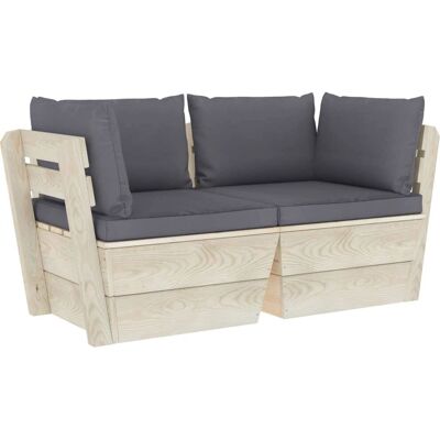 VidaXL Gartenmöbel-Set - Rustik 2-Sitzer Paletten-Sofa mit Kissen VidaXL Gartenmöbel-Set - Rustik 2-Sitzer Paletten-Sofa mit Kissen