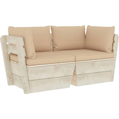 VidaXL Gartenmöbel-Set - 2 Ecksofas, Beigekissen - Outdoor Möbel VidaXL Gartenmöbel-Set - 2 Ecksofas, Beigekissen - Outdoor Möbel
