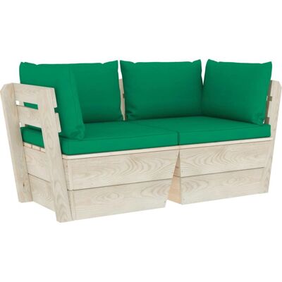 VidaXL Gartenmöbelset - Ecksofa, Kissen - Rustik im Garten VidaXL Gartenmöbelset - Ecksofa, Kissen - Rustik im Garten