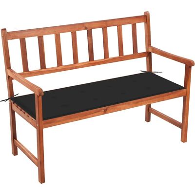 Vidaxl Massive Akazien Gartenbank - 120cm - Schwarz - Gartenmöbel Vidaxl Massive Akazien Gartenbank - 120cm - Schwarz - Gartenmöbel