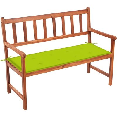 vidaXL Gartenbank - Akazienholz, 120cm, Hellgrüner Kissen - Gartenmöbel vidaXL Gartenbank - Akazienholz, 120cm, Hellgrüner Kissen - Gartenmöbel