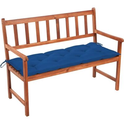 vidaXL Gartentisch mit Kissen - 120 cm, Akazie, Blau vidaXL Gartentisch mit Kissen - 120 cm, Akazie, Blau