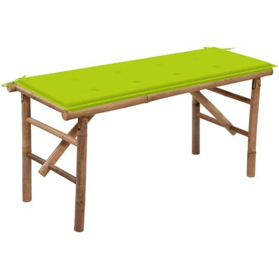 vidaXL 118cm klappbare Bambus-Gartenbank mit Polster - Gartenbank vidaXL 118cm klappbare Bambus-Gartenbank mit Polster - Gartenbank