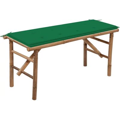 vidaXL Gartentisch Klappbar mit Polster - Bambus - Grün vidaXL Gartentisch Klappbar mit Polster - Bambus - Grün