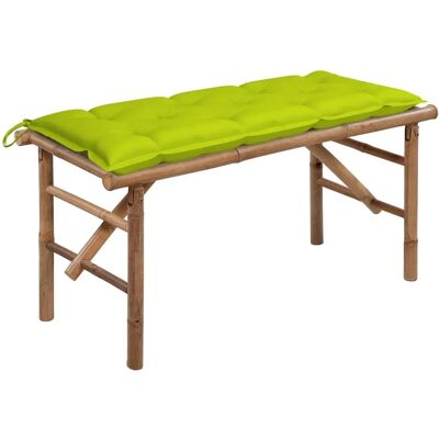 vidaXL Klappbare Bambusgartenbank mit Auflage vidaXL Klappbare Bambusgartenbank mit Auflage