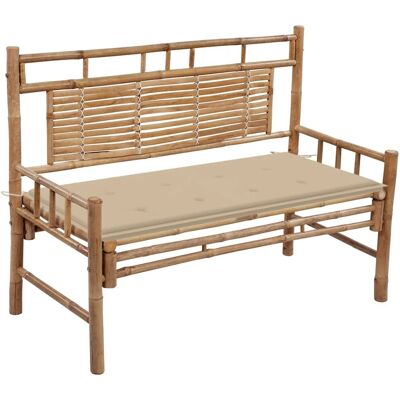 vidaXL Gartenbank 120 cm Bambus Beige - Gartenmöbel vidaXL Gartenbank 120 cm Bambus Beige - Gartenmöbel