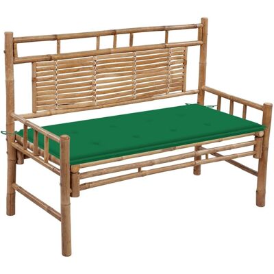 vidaXL Gartentisch Mit Auflage 120 cm Bambus - Gartenmöbel vidaXL Gartentisch Mit Auflage 120 cm Bambus - Gartenmöbel