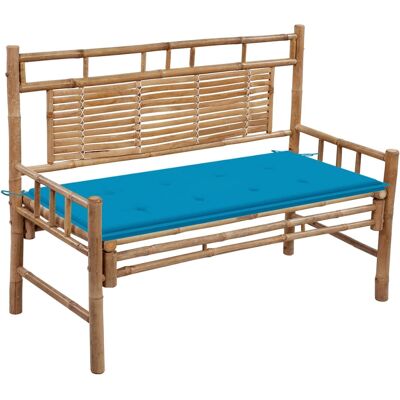 vidaXL Gartenbank Bambus 120 cm mit Auflage vidaXL Gartenbank Bambus 120 cm mit Auflage