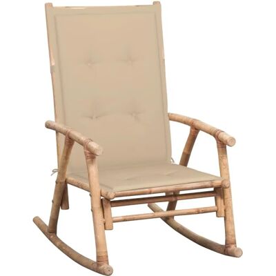 Bambusowe krzesło bujane - Beżowe - Wewnątrz/Zewnątrz Bambusowe krzesło bujane - Beżowe - Wewnątrz/Zewnątrz