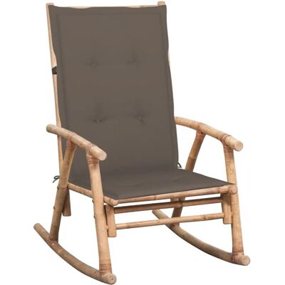 VidaXL Outdoor Stuhl - Gepolstert Bambus Taupe - Gartensitz VidaXL Outdoor Stuhl - Gepolstert Bambus Taupe - Gartensitz