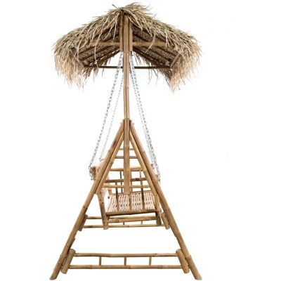 vidaXL Huśtawka Ogrodowa z Liśćmi Palmy i Poduszkami - 202 cm vidaXL Huśtawka Ogrodowa z Liśćmi Palmy i Poduszkami - 202 cm