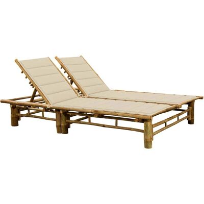 Vidaxl Bambus Sonnenliege - Verstellbar 3-Position Liege für 2 Personen Vidaxl Bambus Sonnenliege - Verstellbar 3-Position Liege für 2 Personen