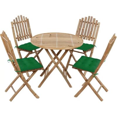 vidaXL Outdoor Furniture Set - Faltbares Bambus mit Kissen vidaXL Outdoor Furniture Set - Faltbares Bambus mit Kissen
