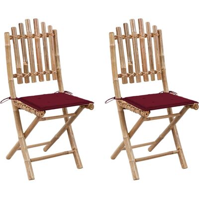 VidaXL Outdoor Chair - Klappbarer Bambusgartenstuhl mit Kissen VidaXL Outdoor Chair - Klappbarer Bambusgartenstuhl mit Kissen