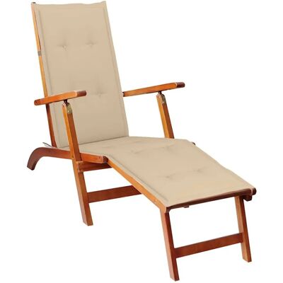vidaXL 3064017 Outdoor-Stuhl - Verstellbarer Akazienholz-Liege - Gartensessel vidaXL 3064017 Outdoor-Stuhl - Verstellbarer Akazienholz-Liege - Gartensessel