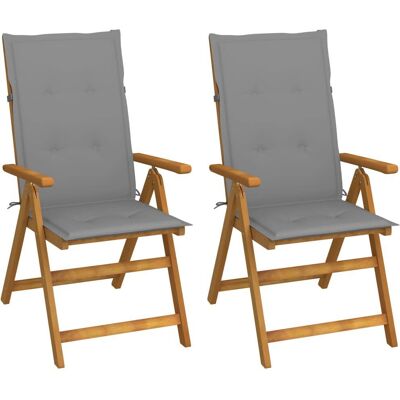 VidaXL Gartensessel - Verstellbarer Holzsessel - Grau VidaXL Gartensessel - Verstellbarer Holzsessel - Grau