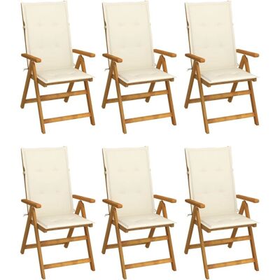 MAISONCHIC Akazien-Gartenstühle - Faltbar, 5-Position, 6er-Set MAISONCHIC Akazien-Gartenstühle - Faltbar, 5-Position, 6er-Set