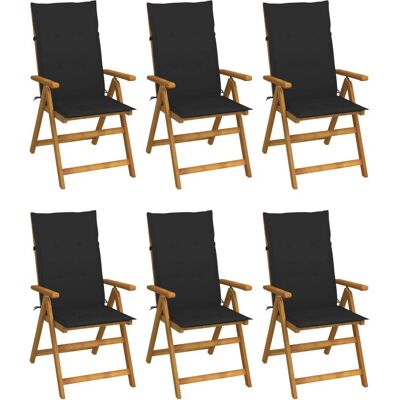 VidaXL Outdoor Chair - Verstellbar, Klappbar, 6 Stk - Schwarz VidaXL Outdoor Chair - Verstellbar, Klappbar, 6 Stk - Schwarz