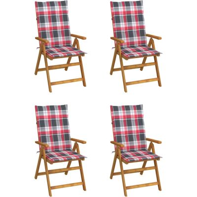 vidaXL Gartenset - Braun - Gepolsterte, Klappbare Stühle, Akazienholz vidaXL Gartenset - Braun - Gepolsterte, Klappbare Stühle, Akazienholz