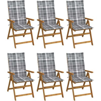 VidaXL Akazien Holz Gartenstuhl - Gepolstert, Klappbar, 5-Positionen VidaXL Akazien Holz Gartenstuhl - Gepolstert, Klappbar, 5-Positionen