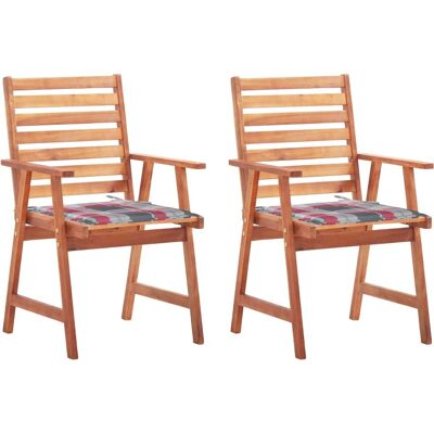 vidaXL Gartentischstühle 2er Set mit Kissen aus Akazienholz vidaXL Gartentischstühle 2er Set mit Kissen aus Akazienholz