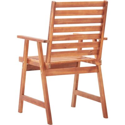 vidaXL Akazienholz Außenstuhl - Rustikales Lamellendesign - Beigefarbene Kissen - Gartentisch vidaXL Akazienholz Außenstuhl - Rustikales Lamellendesign - Beigefarbene Kissen - Gartentisch