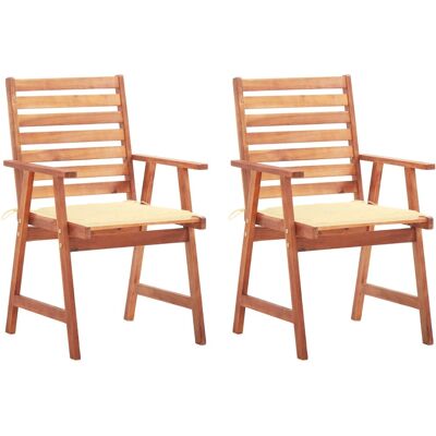 VidaXL Gartensitzgruppe - Akazienholz, Creme, 3 Stück - Gartenstuhlset VidaXL Gartensitzgruppe - Akazienholz, Creme, 3 Stück - Gartenstuhlset