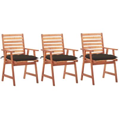 vidaXL Gartensessel - Akazienholz, Taupe, 3 Stück vidaXL Gartensessel - Akazienholz, Taupe, 3 Stück