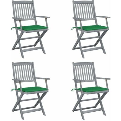 MAISONCHIC Akazien Gartenstühle-Set - Klappbar, Kissen - 4 st MAISONCHIC Akazien Gartenstühle-Set - Klappbar, Kissen - 4 st