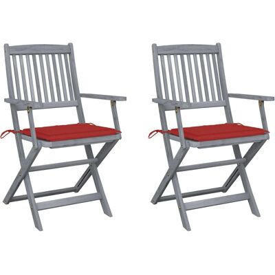 vidaXL Outdoor Stuhl - Klappbarer Akazienholz mit Kissen vidaXL Outdoor Stuhl - Klappbarer Akazienholz mit Kissen