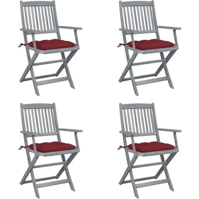 VidaXL 3064533 Außenstuhl - Akazienholz, Rot, Faltbar VidaXL 3064533 Außenstuhl - Akazienholz, Rot, Faltbar