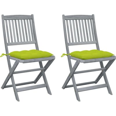 Vidaxl Garten Klappstühle mit Kissen - Grün - Gartenstuhl-Set Vidaxl Garten Klappstühle mit Kissen - Grün - Gartenstuhl-Set